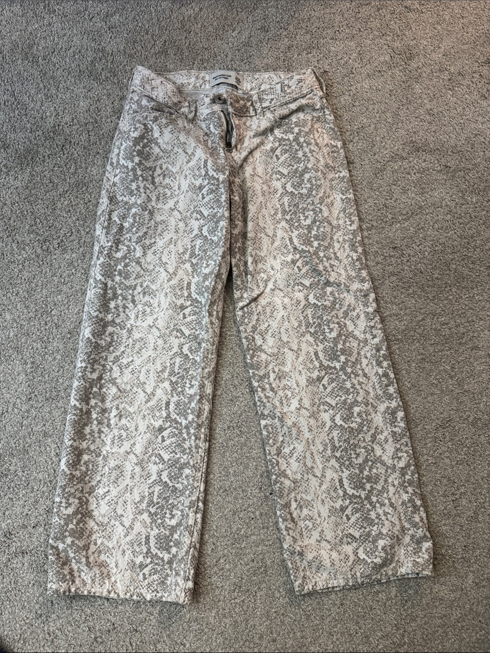 Abercrombie Kids Neutral Snake-Print Wide Leg Pants